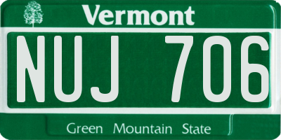 VT license plate NUJ706