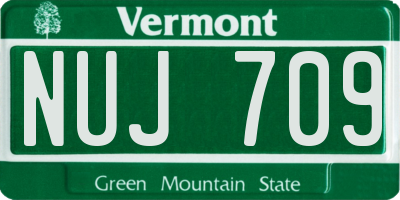 VT license plate NUJ709
