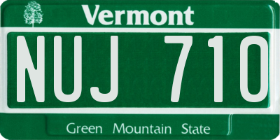 VT license plate NUJ710