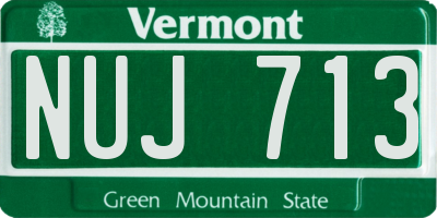 VT license plate NUJ713
