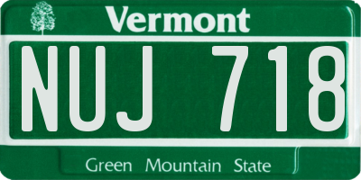 VT license plate NUJ718