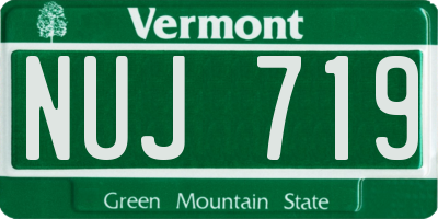 VT license plate NUJ719