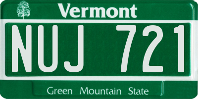 VT license plate NUJ721
