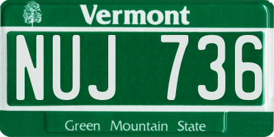VT license plate NUJ736