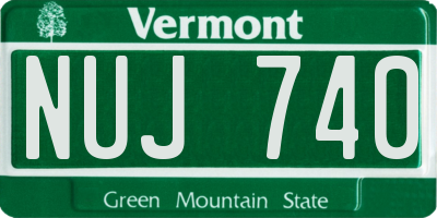 VT license plate NUJ740