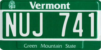 VT license plate NUJ741