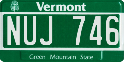 VT license plate NUJ746