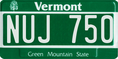 VT license plate NUJ750