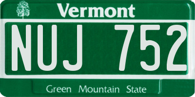 VT license plate NUJ752