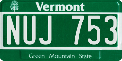 VT license plate NUJ753