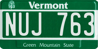 VT license plate NUJ763