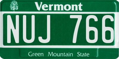 VT license plate NUJ766