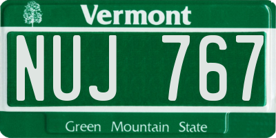VT license plate NUJ767