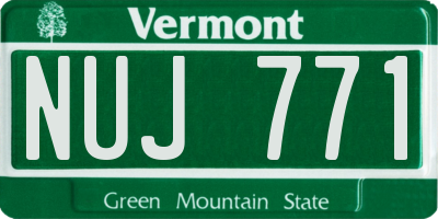 VT license plate NUJ771