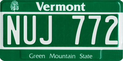 VT license plate NUJ772