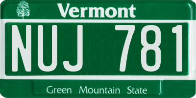 VT license plate NUJ781