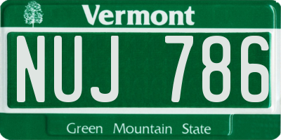 VT license plate NUJ786