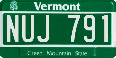 VT license plate NUJ791