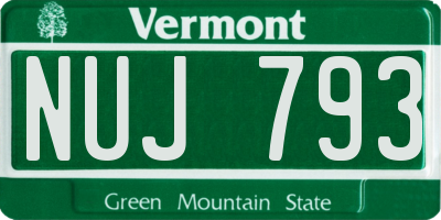 VT license plate NUJ793