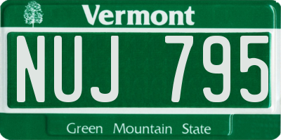 VT license plate NUJ795