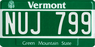 VT license plate NUJ799