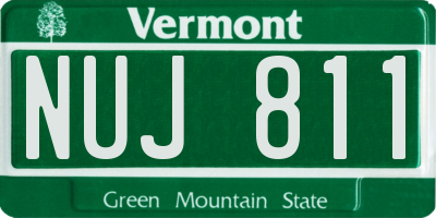 VT license plate NUJ811