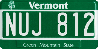 VT license plate NUJ812