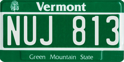VT license plate NUJ813