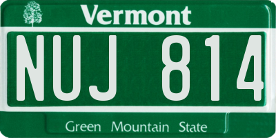 VT license plate NUJ814