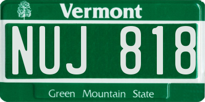 VT license plate NUJ818