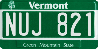 VT license plate NUJ821