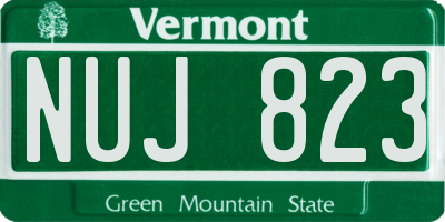 VT license plate NUJ823