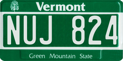 VT license plate NUJ824