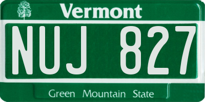 VT license plate NUJ827