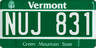 VT license plate NUJ831