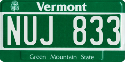 VT license plate NUJ833