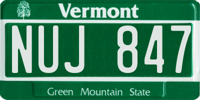 VT license plate NUJ847