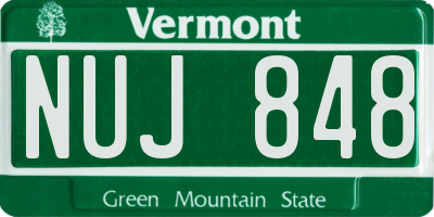 VT license plate NUJ848