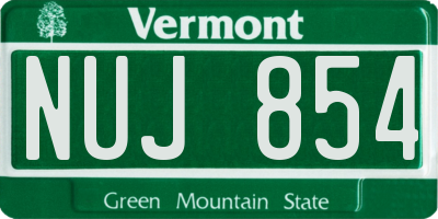VT license plate NUJ854