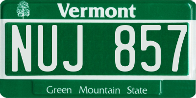 VT license plate NUJ857