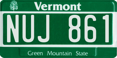 VT license plate NUJ861
