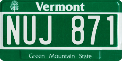 VT license plate NUJ871