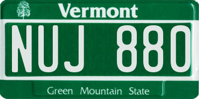 VT license plate NUJ880