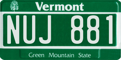 VT license plate NUJ881