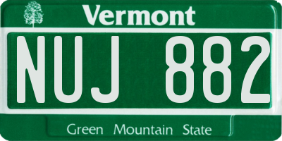 VT license plate NUJ882