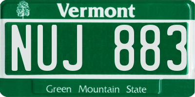 VT license plate NUJ883