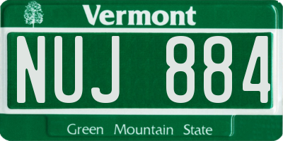 VT license plate NUJ884