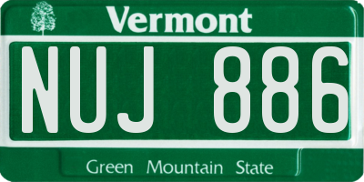 VT license plate NUJ886