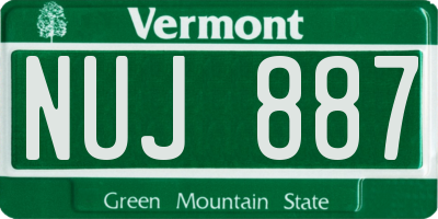 VT license plate NUJ887