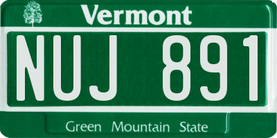 VT license plate NUJ891